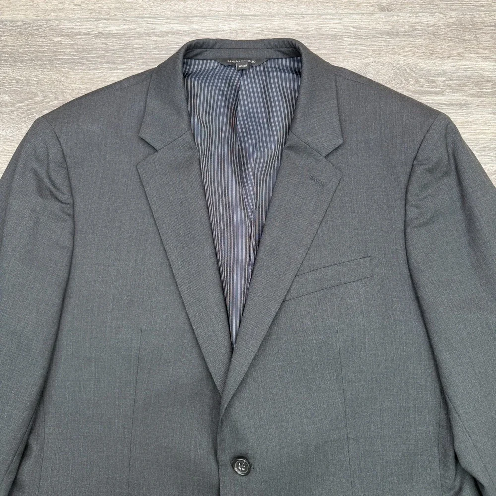 Banana Republic Marzotto Italy Wool Blazer Mens 42R Charcoal Sport Coat Jacket
